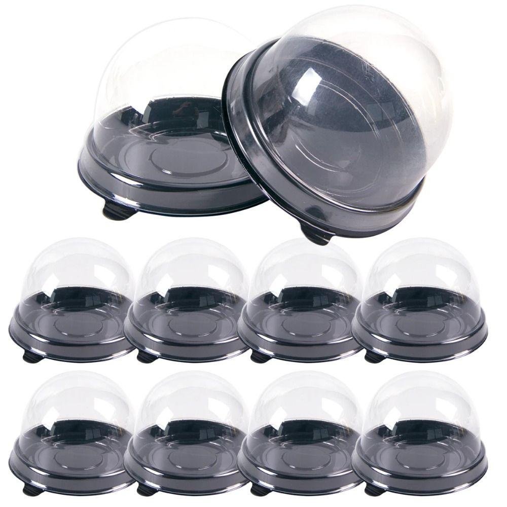 50Pcs Plastic Muffin Container Box Clear Cake Holders New Mini Cupcake Boxes