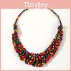 Creative Colored Wooden Bead Woven Necklace Neck Accessories For Women And Men