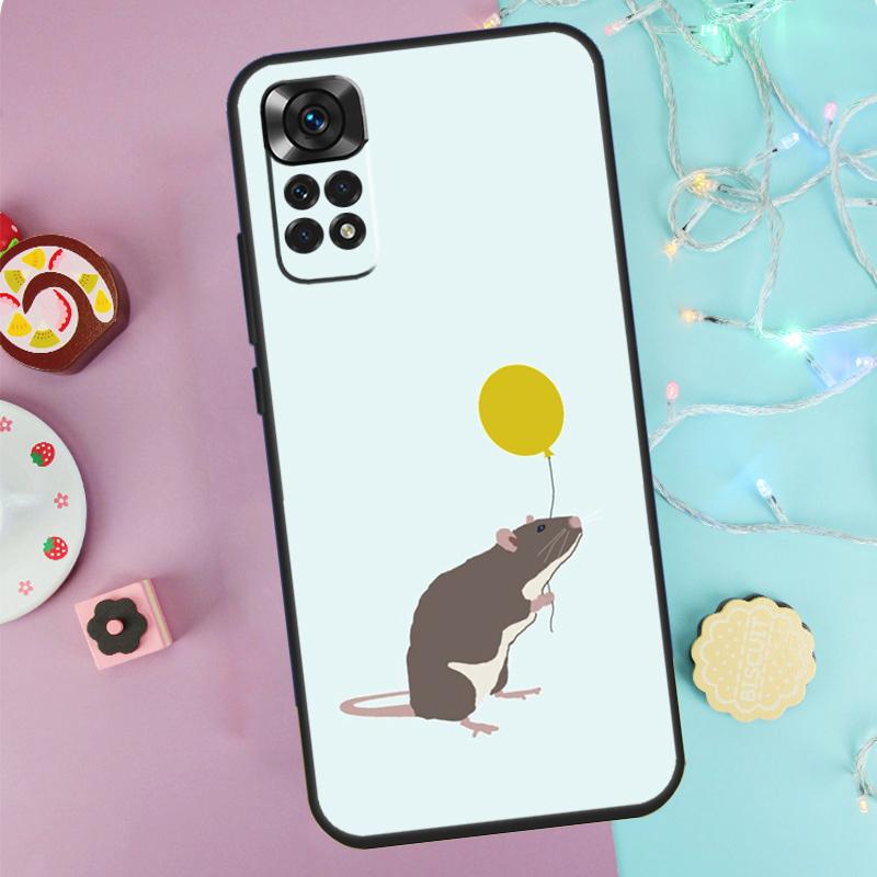 Милый Мультяшный Животный Крыса Чехол Для Xiaomi Redmi Note 9 10 11 12 13 14 Pro 9S 10S 11S 12S Redmi 14C 10C 12C 13C Обложка