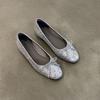 2025 новый нишевый квадратный носок бант неглубокий вырез туфли-лодочки женские летние балетки женские мягкая подошва удобные супер заграничные корейские