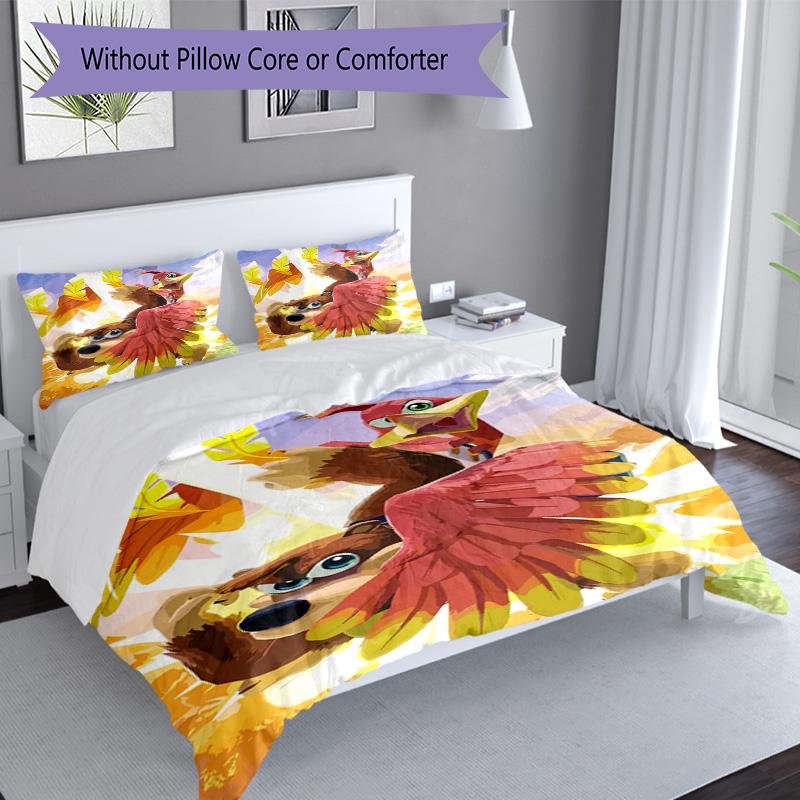 3Pcs Angry Birds Bear Action Bedding Quilt Set Quilt Cover Gift For Fans 1 Duvet Cover 2 Pillowcase Game643