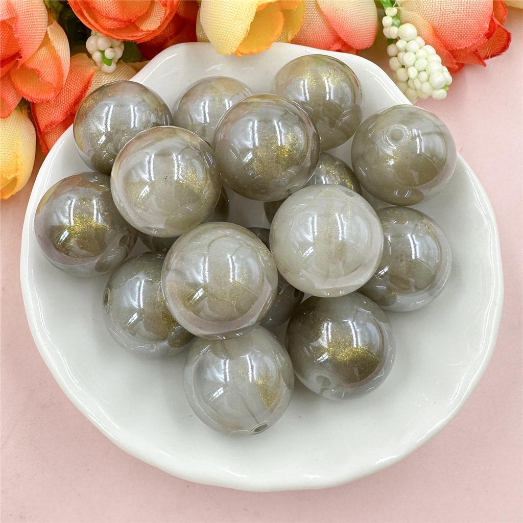 Высококачественные круглые 20 шт. материалы из бисера для изготовления браслетов и сережек акриловые ювелирные изделия глазурованный золотой порошок DIY ювелирные аксессуары свободные бусины 16 мм