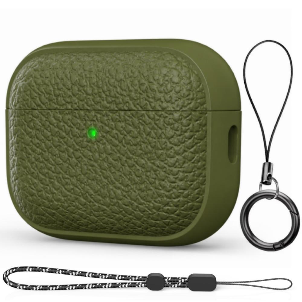 Для чехла AirPods Pro 3/Pro 2/4 Мягкий ТПУ (Дизайн под кожу) Защитный чехол с набором для чистки для AirPods Pro 3/4