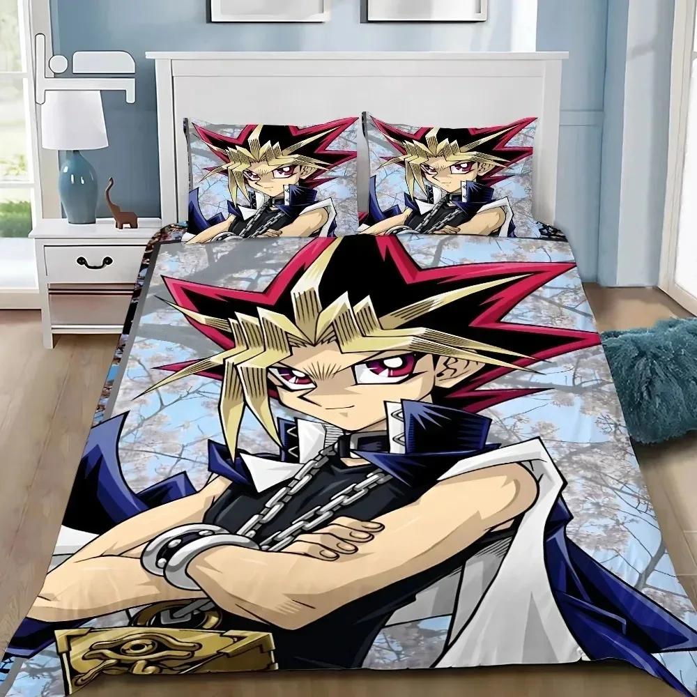 Anime duvet cover and pillowcase, YYu-GGi-OOh bedding set, cool bedroom decoration, gift for boys and girls