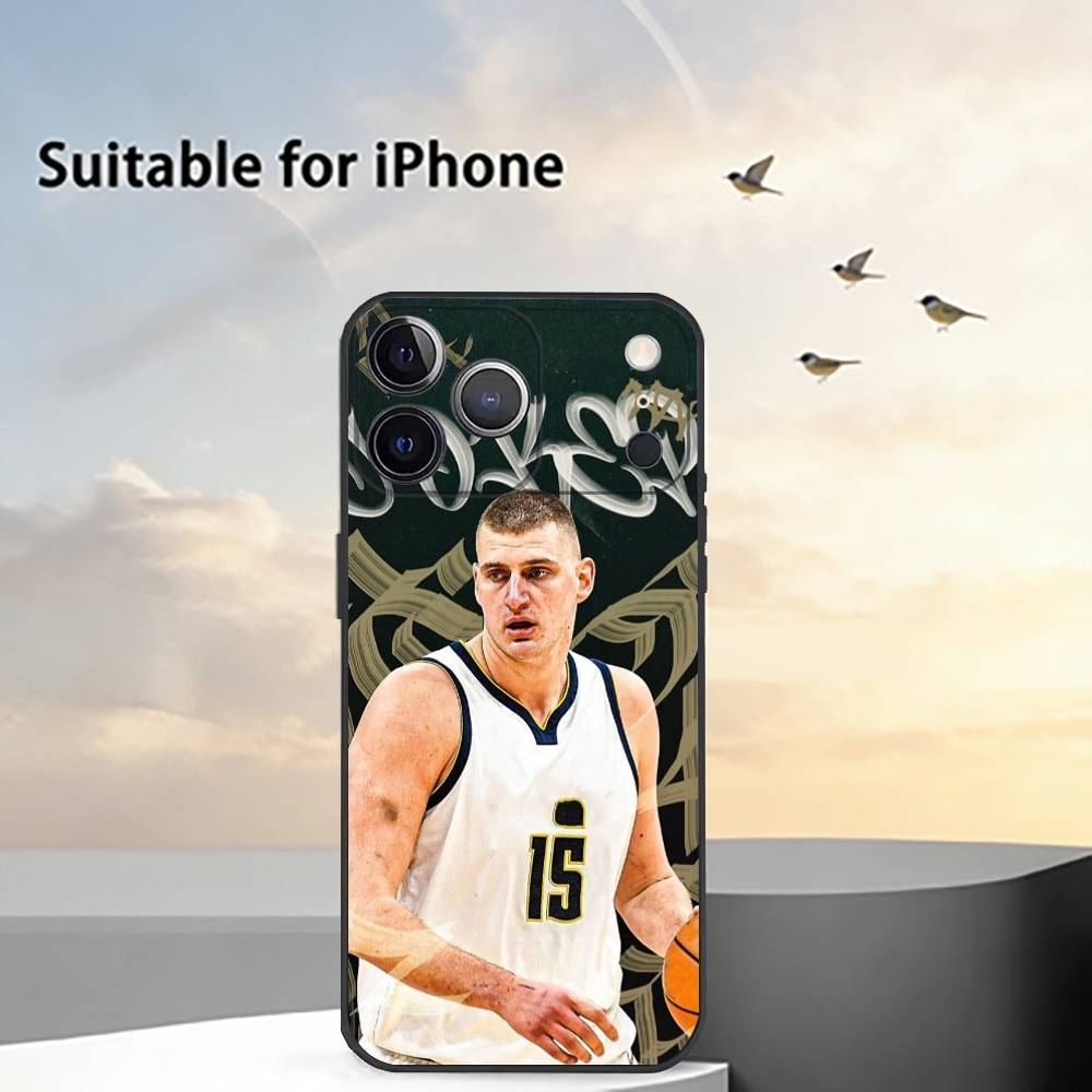 Спортивный чехол для телефона с баскетболистом Н-Николой Йокичем для iPhone 17,16,15,14,13,12,11 Plus,Pro Max,XS, Мягкий силиконовый черный чехол