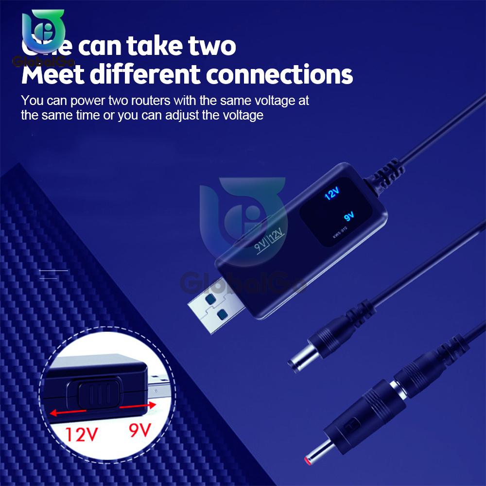 Линия USB Power Boost DC 5V на 9V/12V Повышающий Модуль USB Конвертер Адаптер Кабель для Роутера Штекер 2.1x5.5мм