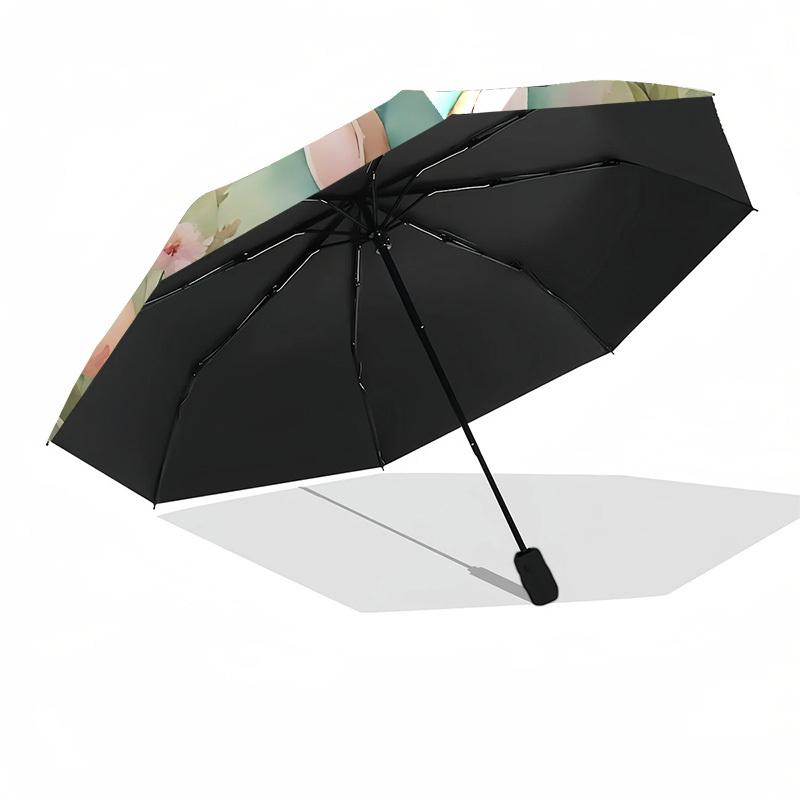1pc Bunny Eggs Automatic Folding Umbrella, 8 Ribs Iron Frame, Suitable for Outdoor Travel and Daily Use yy251120257