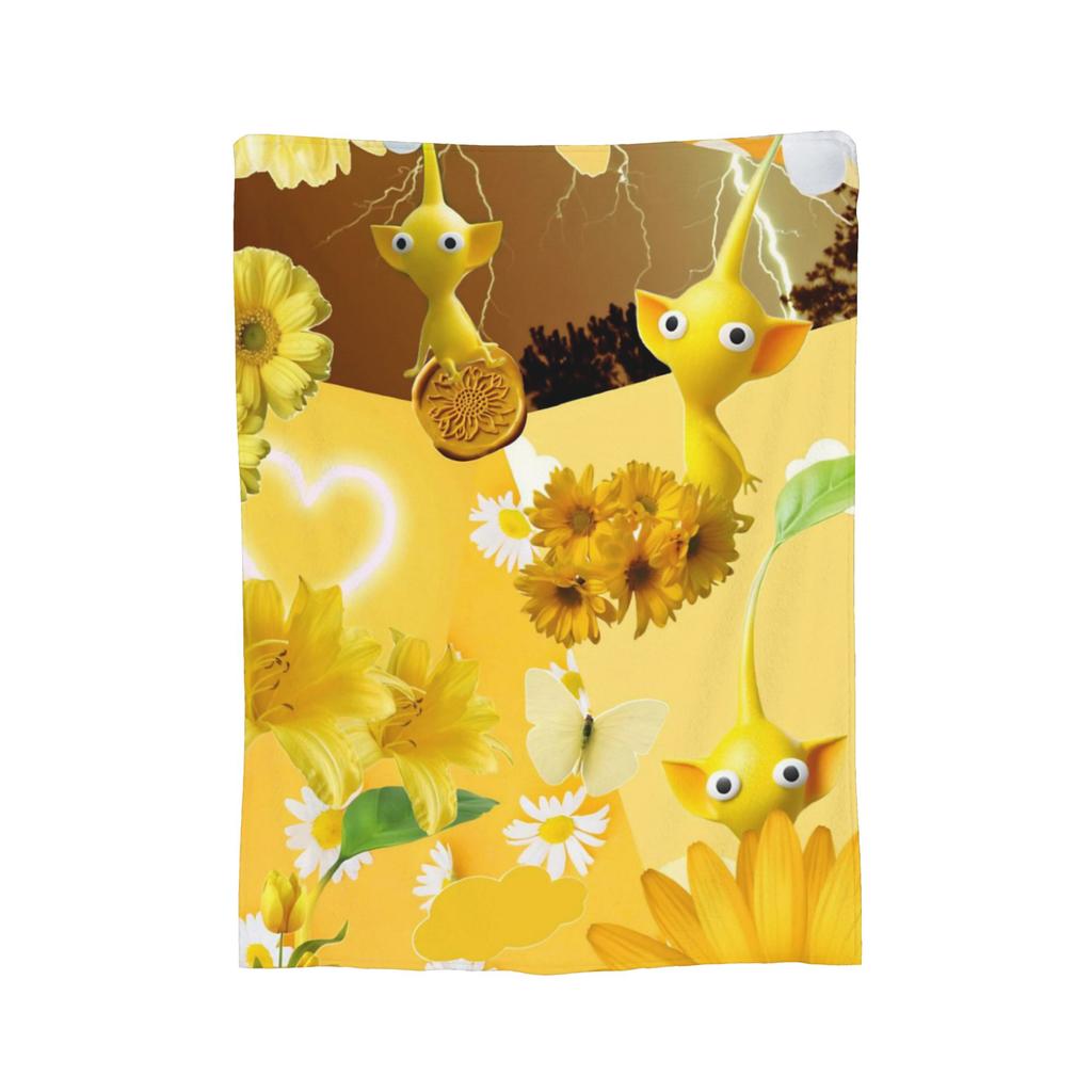 Game Cartoon Cute Pikmin Blanket Fleece All Season Breathable Super Soft Throw Blanket for Sofa Travel Bedding Throws