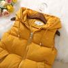 Autumn and Winter Fashion Cotton Jacket Hooded Cotton Vest Women's Mid-length Vest Waistcoat Jacket Women's Outer Wear All-match Loose Casual Outwear