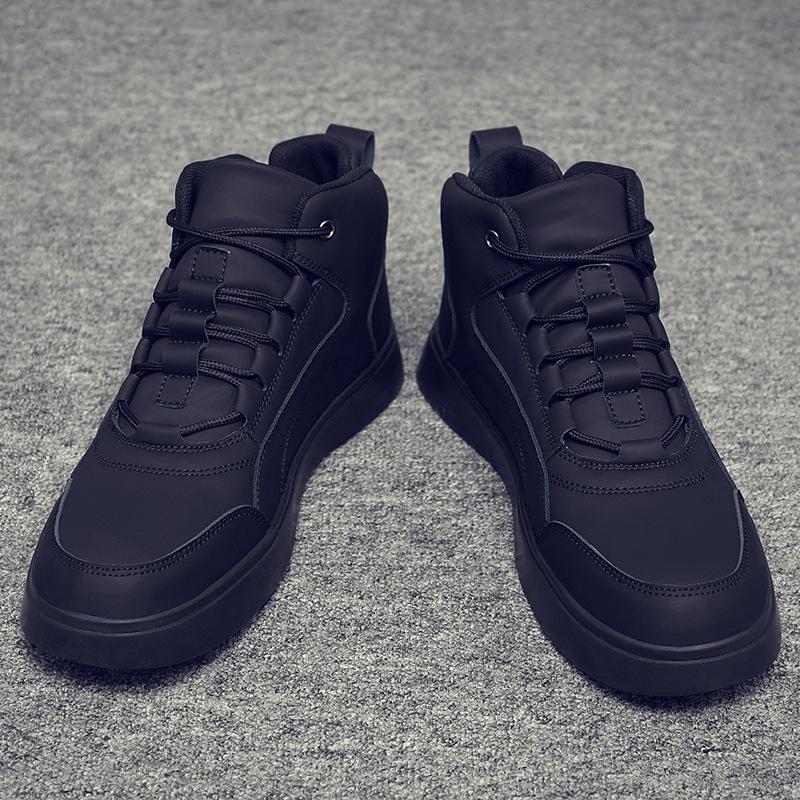 Модные белые туфли в стиле хип-хоп для мужчин, зимние высокие кожаные кроссовки, мужские водонепроницаемые ботинки для подростков и мальчиков, модная спортивная обувь для тренировок