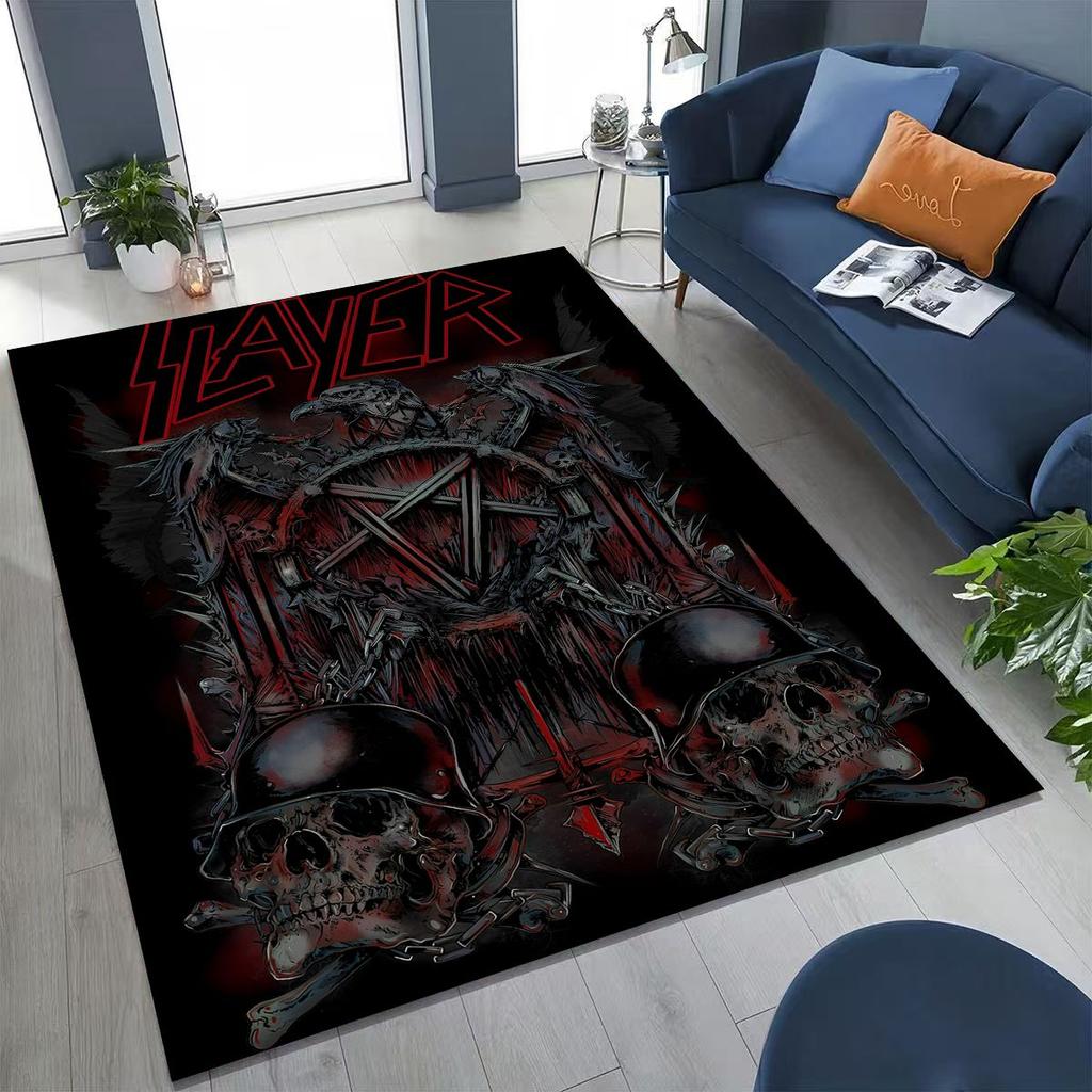 Ковер-ковер с изображением черепа, арт для хэви-метал рок-группы Slayer, для спальни, гостиной, дивана, домашний придверный коврик, декор, большой нескользящий коврик для пола