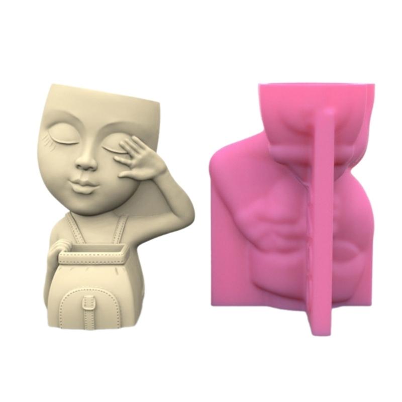 Silicone Flowerpot Mold Silicone Vase Mold Concrete Molds Pencil Holder Moulds Suitable for Succulent