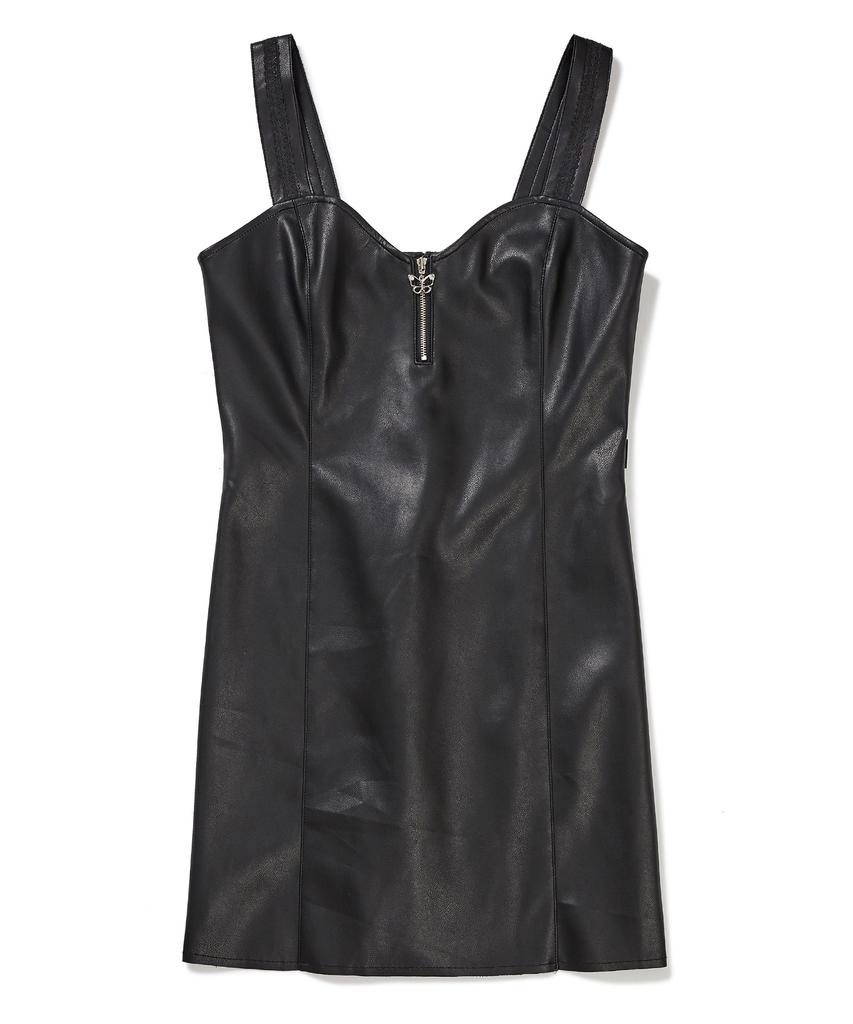 Zero Planet Jessie Leather Mini Dress [Black]
