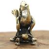 Pretty Animal Sculpture Unique Design Wear-resistance Brass Retro Tortoise Frog Miniature Statue for Living Room