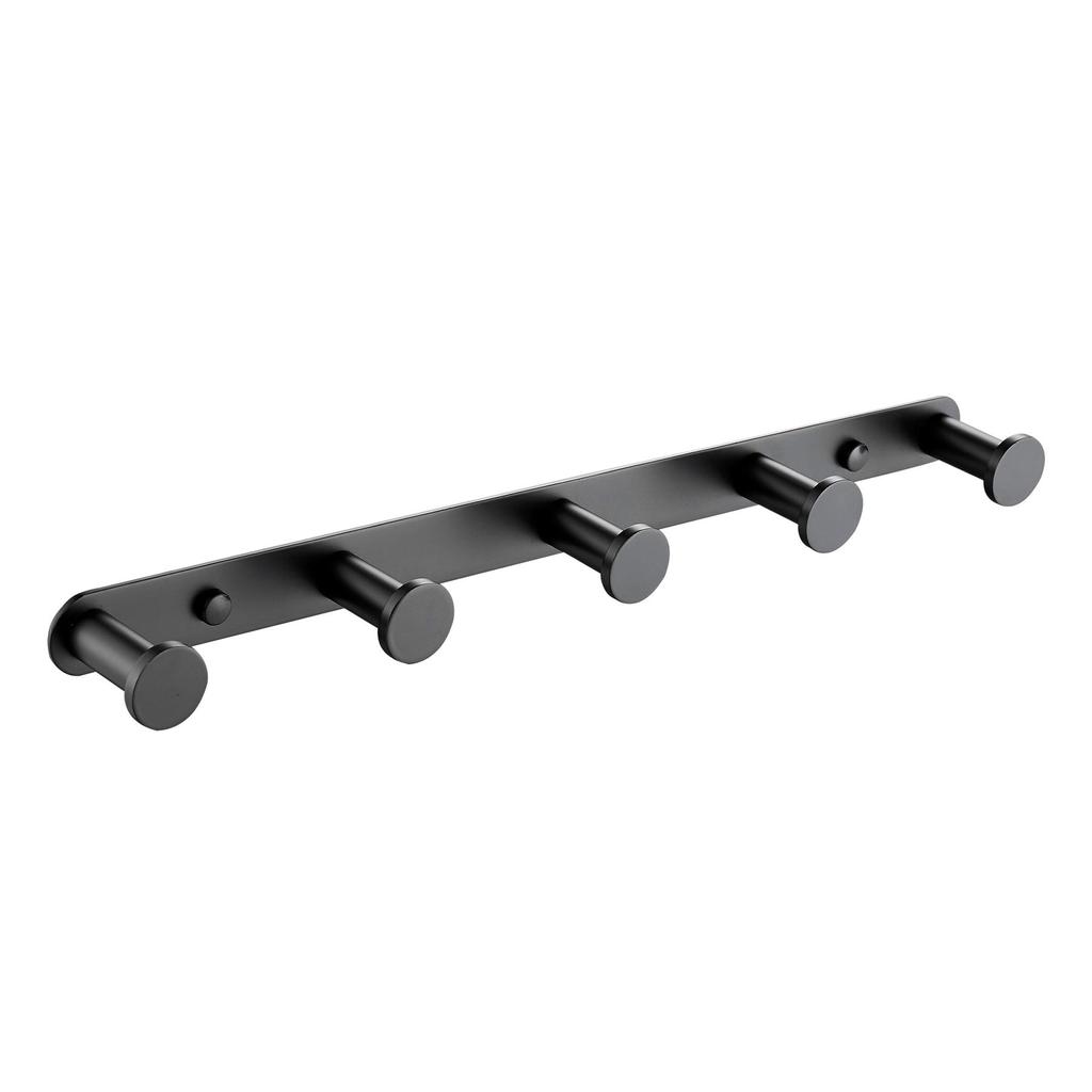 Bathroom Accessories Towel Hook Matte Black Towel Robe Coat Rack Rows Hooks