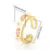 Unique Gold Color Flower Ring Exquisite Design Sparkling Inlaid Open-end Ring Sweet Crystal Zirconia Ring Vacation Accessories