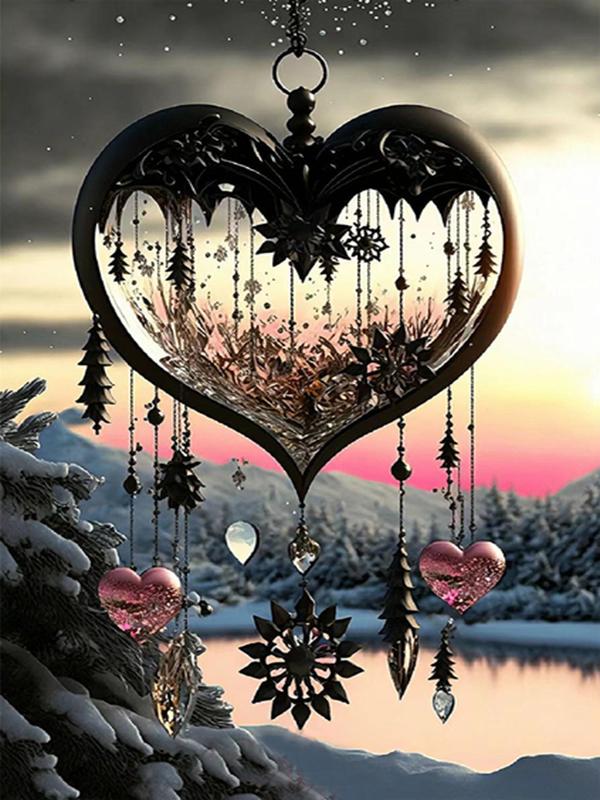 Пейзаж в колокольчиках ветра Личность DIY Полная дрель Алмазная декоративная картина