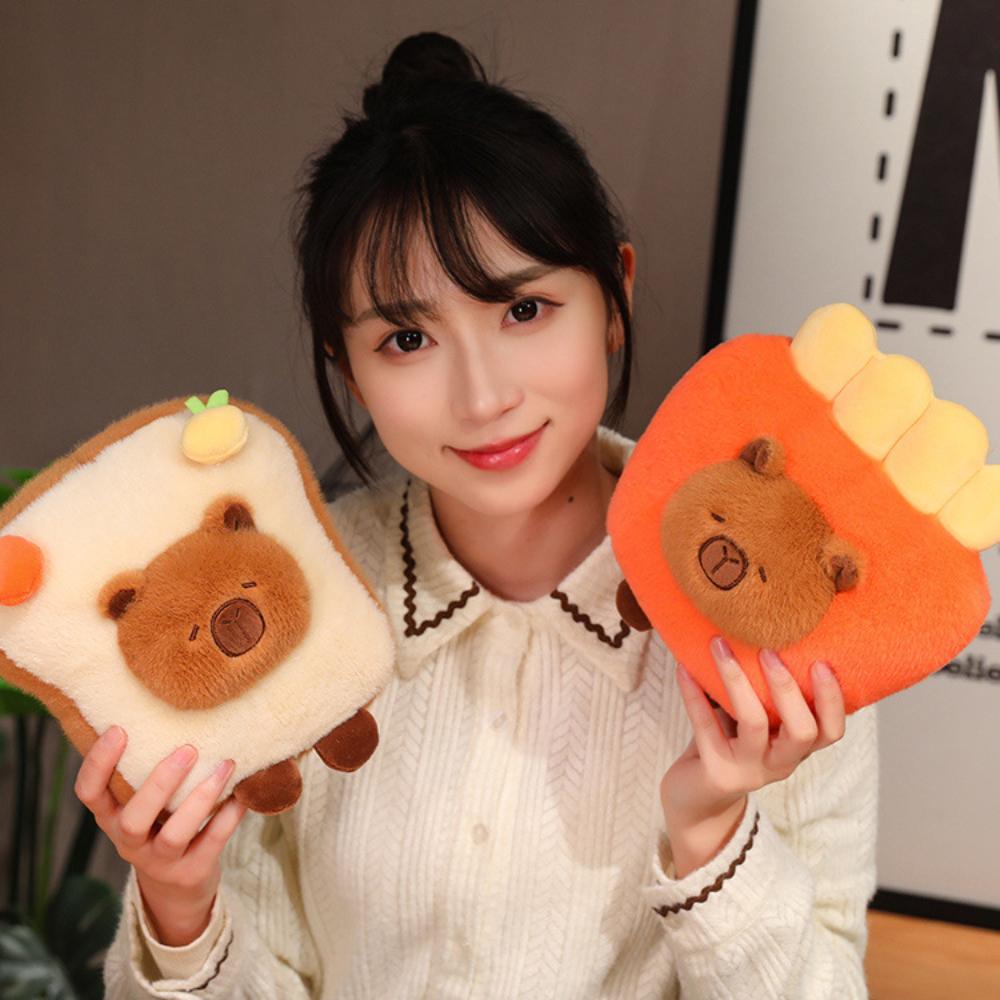 Мягкая плюшевая игрушка в виде гамбургера, имитация хлеба, плюшевая кукла-капибара, милая подушка-капибара