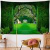 Гобелен с отверстием под деревом, лесом, настенный подвесной лунный богемный психоделический хиппи, волшебная сцена, полиэстер, печать, домашний декор