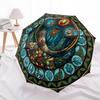 Forest Magic Symbols pattern umbrella, portable and foldable design, 8 ribs, a casual accessory for Halloween, Christmas, and birthday gifts.