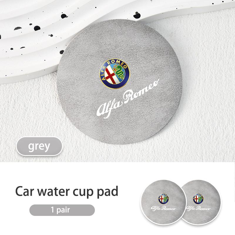 BLMNW1 2pcs Car Water Cup Coaster Colorful Non Slip Pad Accessories For Alfa Romeo Giulia 147 Mito 156 159 166 GT Stelvio Brera Volante