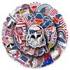 50 Pcs America Independence Day Waterproof Stickers Creative Graffiti Notebook Refrigerator Bicycle Decoration Sitcker Toys