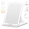Auxmir Tabletop Folding Mirror for with LED 3 Stepless Hall USB Adjustable Easy Travel Folding Makeup Mirror Mirror, Makeup, Light, Colors, Foldable,