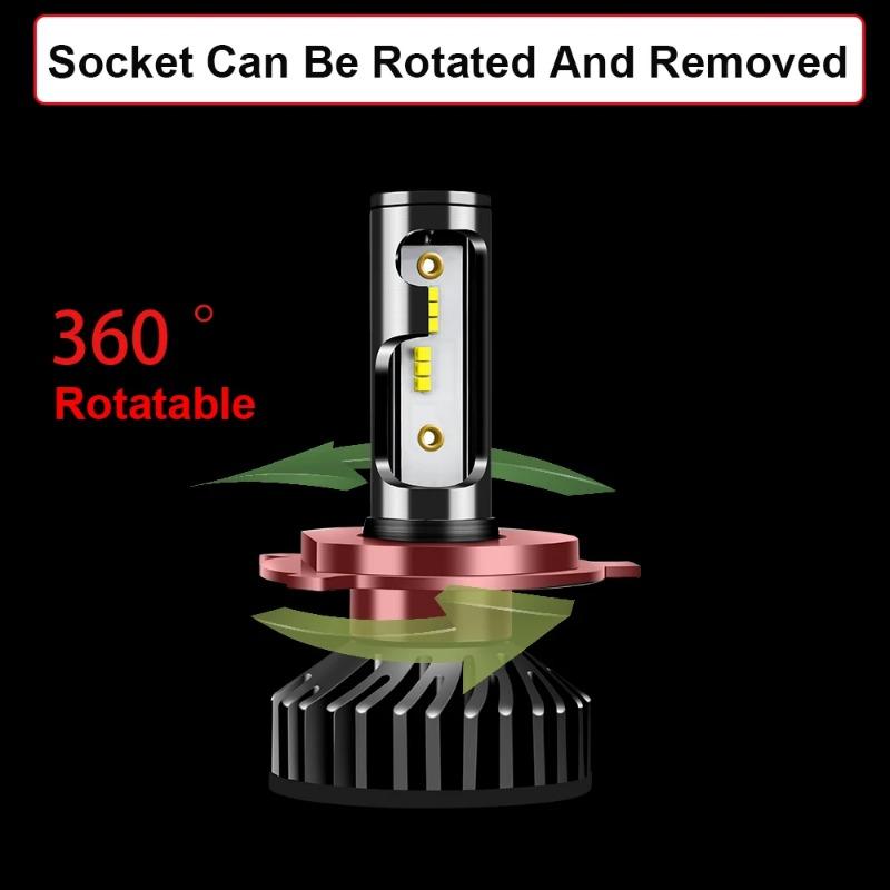 1 шт. Автомобильные светодиодные лампы для фар H7 h4 h8 h11 9005 9006 9012 h1 с чипом Luxeon ZES 6000K, комплект для преобразования оригинального автомобильного света в светодиодный