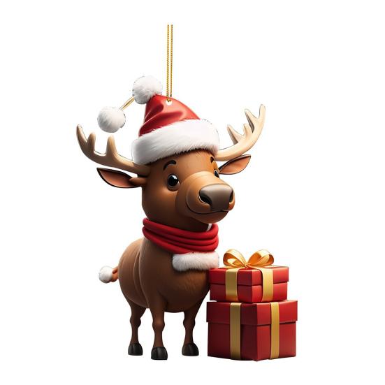 Мультяшный олень рождественский кулон подвесное украшение с шнурком легко повесить очаровательное рождество