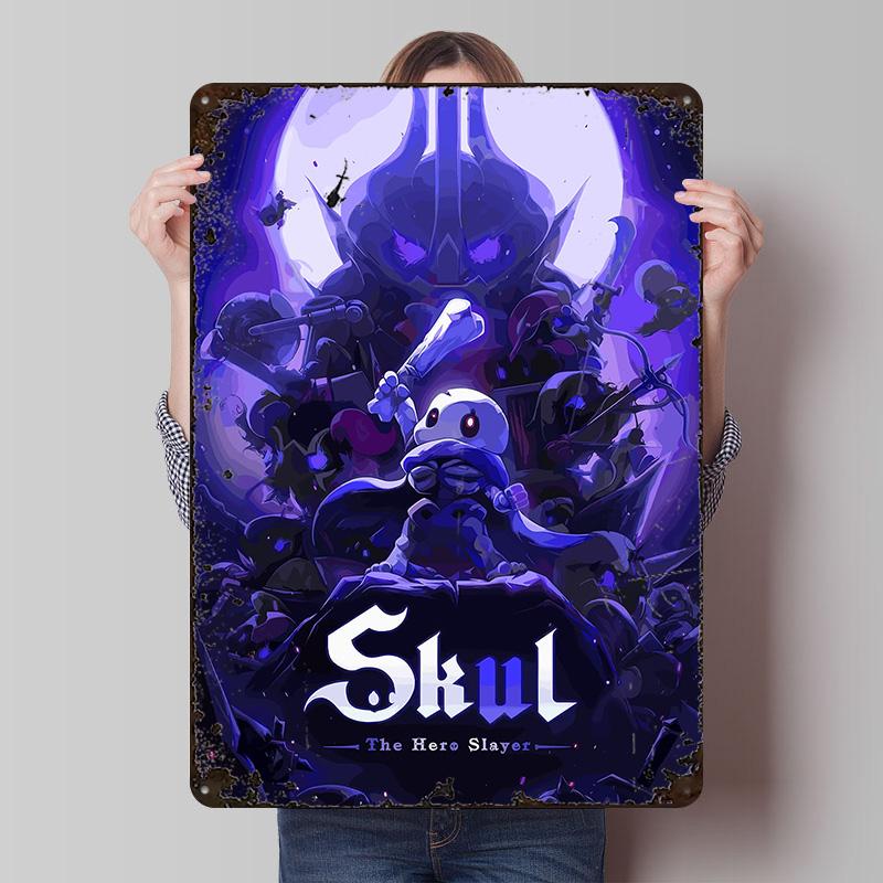 Skul The Hero Slayer Game Art Printed Poster Customized Wall Art Retro Vintage Metal Tin Signs for Home Gaming Decoration Room