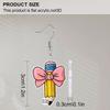 2D Flat Pink Bow Pencil Pattern Acrylic Dangle Earrings Teacher's Day Thanksgiving Gift Graduation Back To School Jewelry