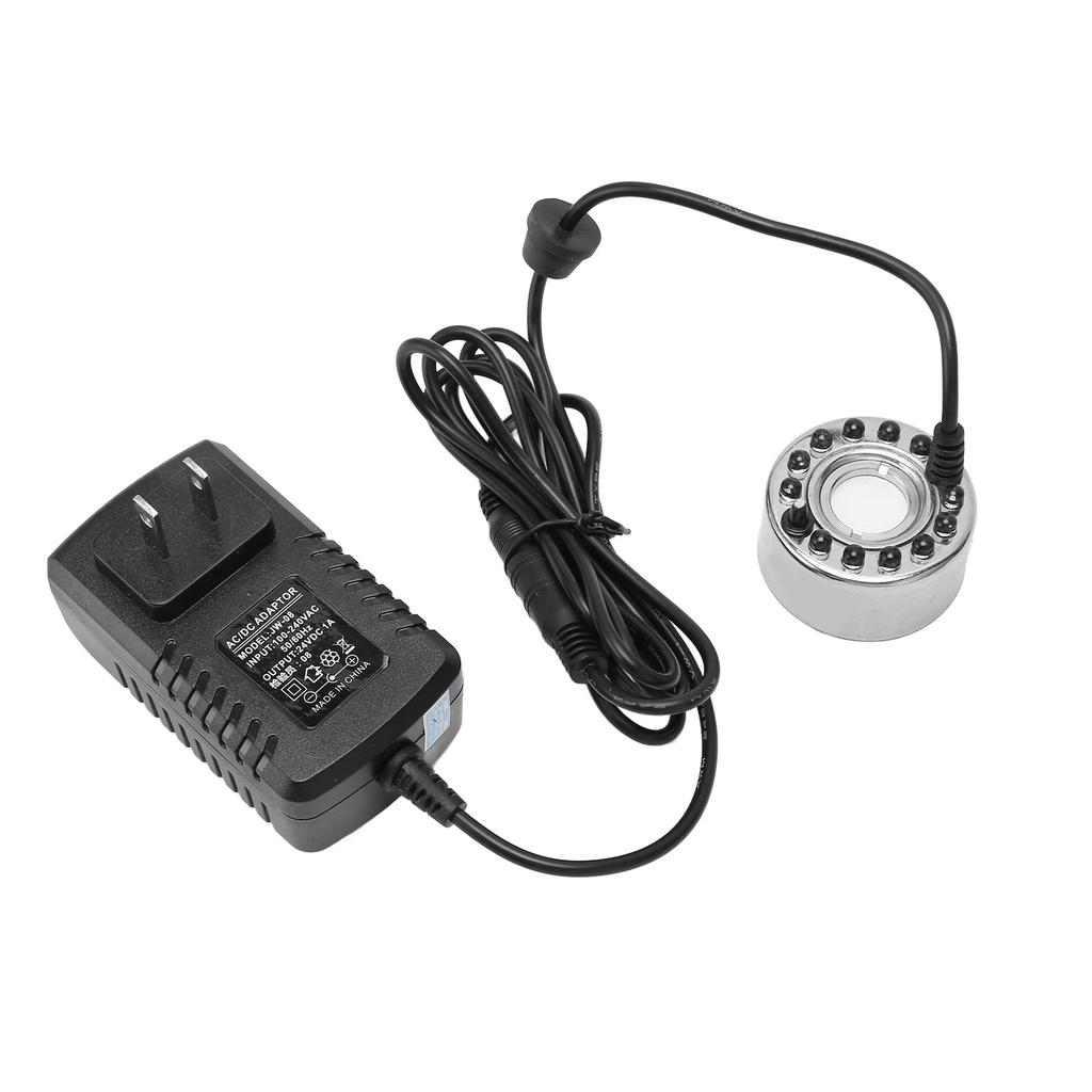 Mist Maker Fogger Humidifying Cooling Safe Water Pond Fountain Fogger with 12 Color Changing Lights