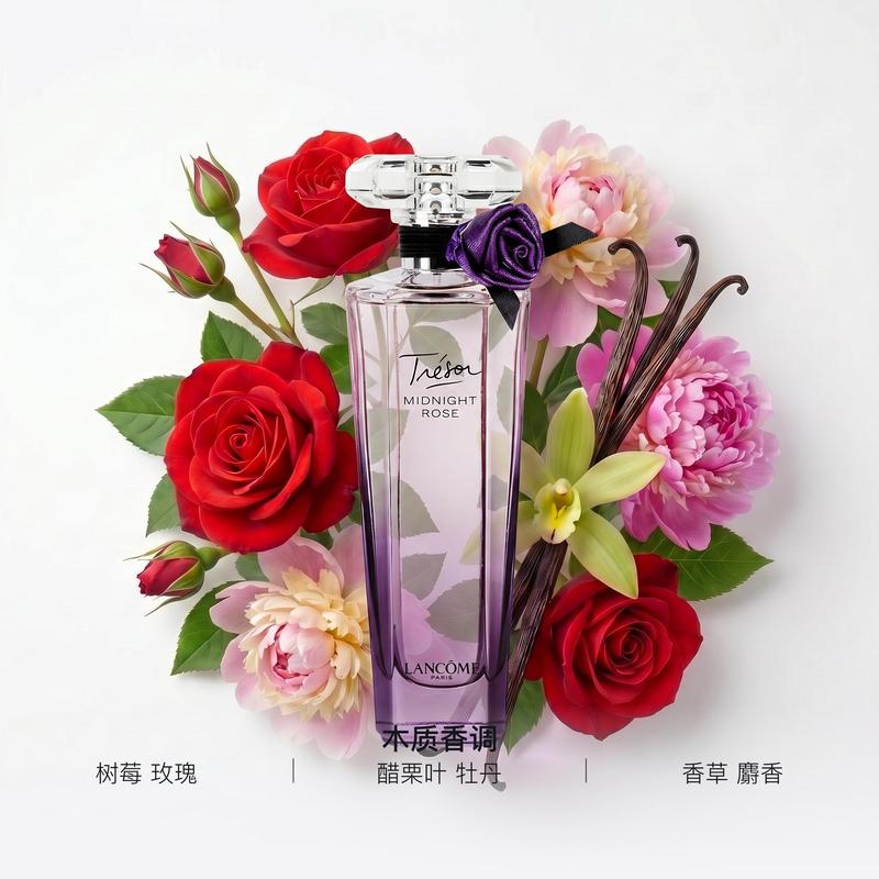 LANCÔME Парфюм Cherish Midnight Rose Древесно-цветочный аромат EDP Малина Пион Жасмин Мускус Кедр / 75 мл с оригинальной коробкой