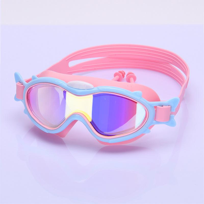 Детские водонепроницаемые и противотуманные плавательные очки с большой оправой - очки для плавания с высокой прозрачностью