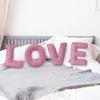 Pink Corduroy Letter Pillow A To Z English Alphabet Throw Pillow Decorative Capital Alphabet Shaped Hugging Cushion Sofa Bedroom Living Room Decor