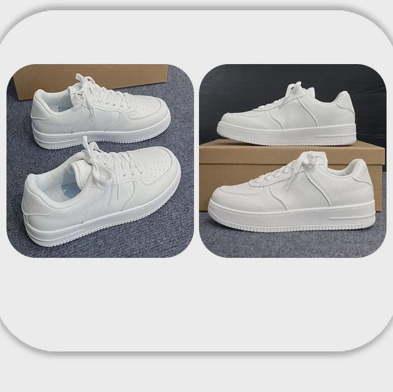 Женские белые кроссовки, увеличивающие рост 2024 года — универсальная спортивная повседневная обувь на толстой подошве на весну и осень