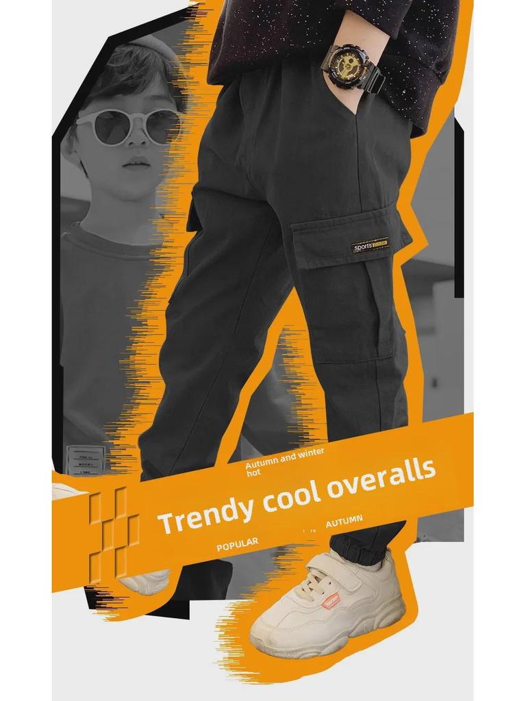 Весна/Осень 2024 Модные комбинезоны для мальчиков – Стильные и модные повседневные брюки для больших мальчиков