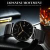 Hannah Martin Classic Bauhaus Design Men Watch Dark Blue Japan Quartz Waterproof Fashion Business Calendar Ultra Thin Watches