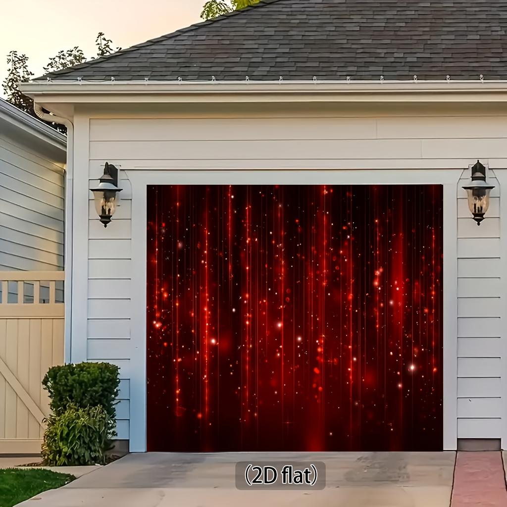 One piece of red shiny stars and light party backdrop fabric - deep wine red night sky glitter banner polyester fabric