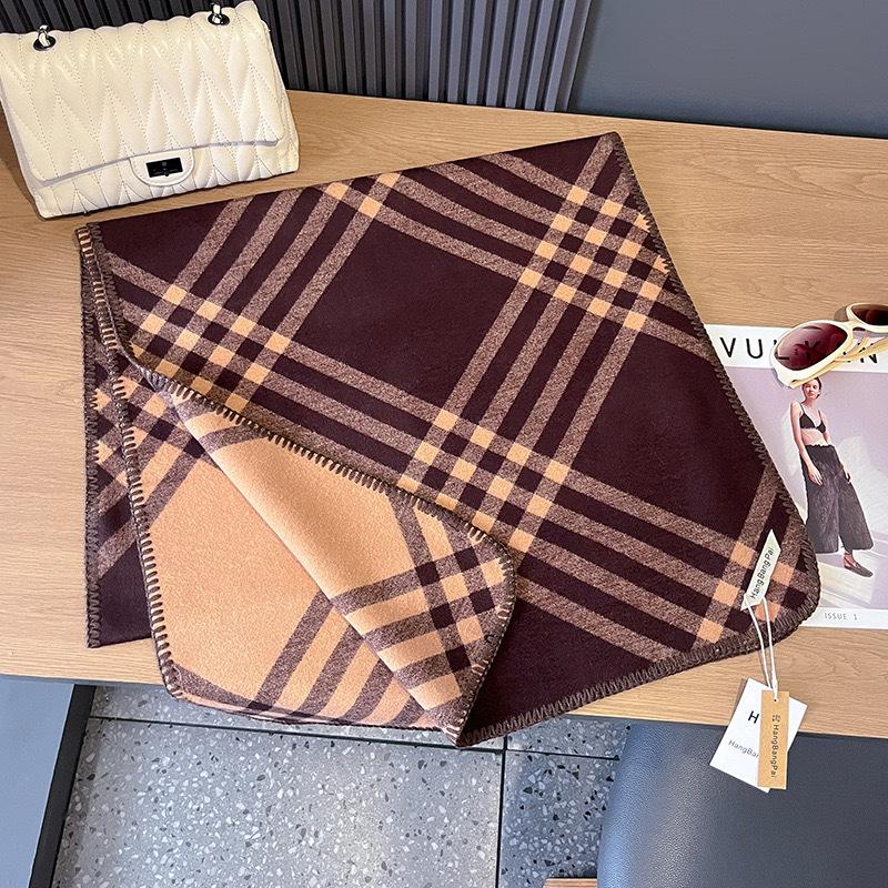 Scarf Women'S Autumn And Winter New Item Cashmere Blend Double-Sided Color Warm Shawl Thick Long Scarf High-End Sense Fashionable And Versatile