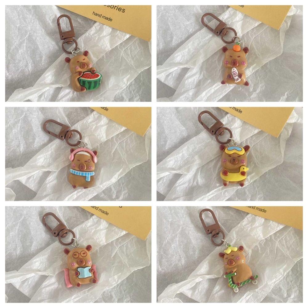 Animal Capibara Bag Hanging Creative Kapibara Pendant Fashion Capybara Keychain  Car Key Pendant