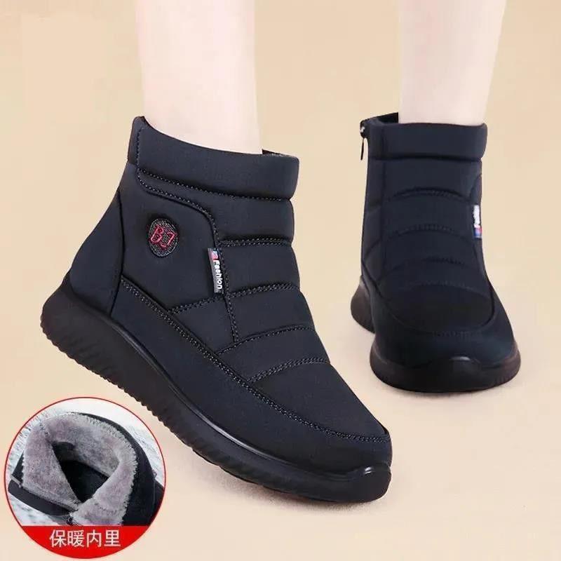 Женские хлопковые ботинки, зимние новые зимние ботинки с плюшевым высоким голенищем, хлопковые ботинки для тепла и мягкости, женская обувь, зимние ботинки