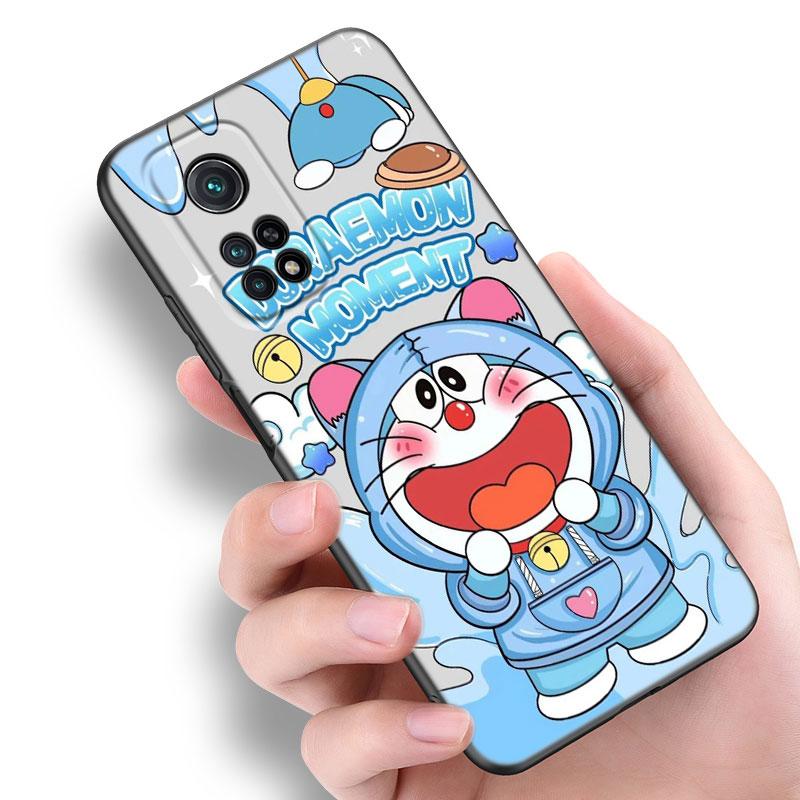 Cartoon Anime Doraemon Black Phone Case For Xiaomi Mi 9 SE 8 10 10T 11 12 13 Lite 9T 11T 12S 12T 13T 14 Pro 5G NE 11i 12X