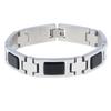 [R7440] - Men's Bracelet 'Peaceful' Carbon Steel - 21 Cm 12 Mm