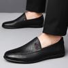 2024 Мужская повседневная обувь Мокасины без застежек Туфли Peas для мужчин Плоская повседневная обувь Lazy Shoes Версия дышащая мужская обувь для активного отдыха Обувь