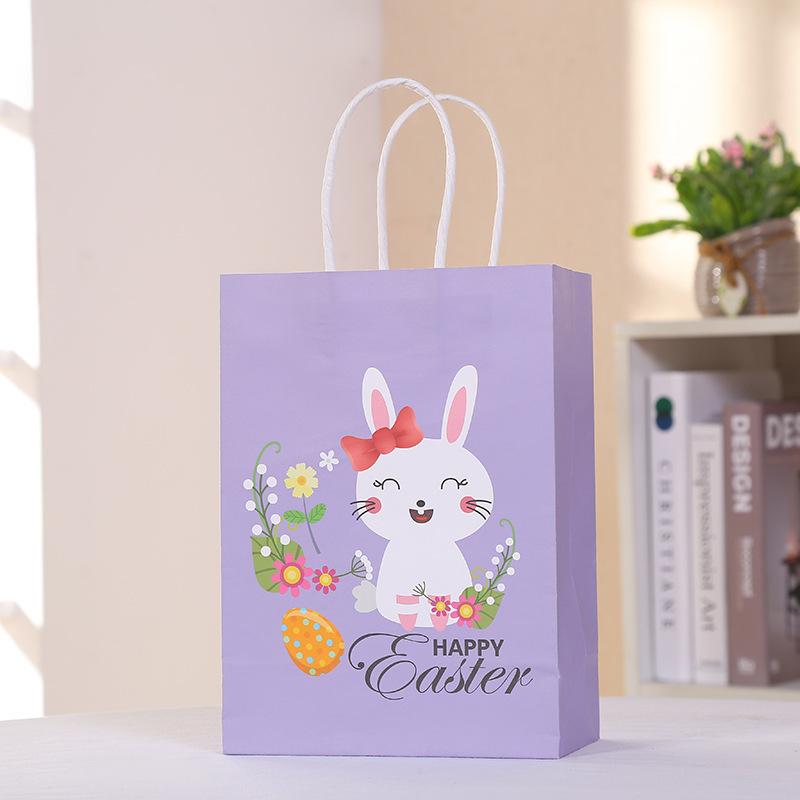 30 шт. подарочные пакеты с дизайном пасхального кролика и надписью Happy Easter, бумажные пакеты для подарков на вечеринку, маленьких подарков, упаковки сладостей и тортов