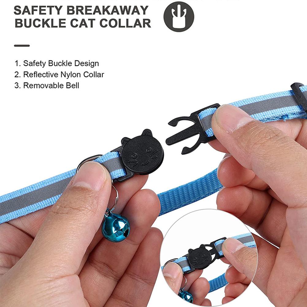 Cat Tracking Collar Adjustable Anti-lost Reflective Design Protective Collar Compatible For Airtag