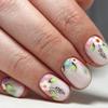 24 шт. Короткие квадратные накладные ногти с цветами, Полное покрытие, Искусственные ногти, Листья, Нажимные ногти, Маникюрные принадлежности для женщин