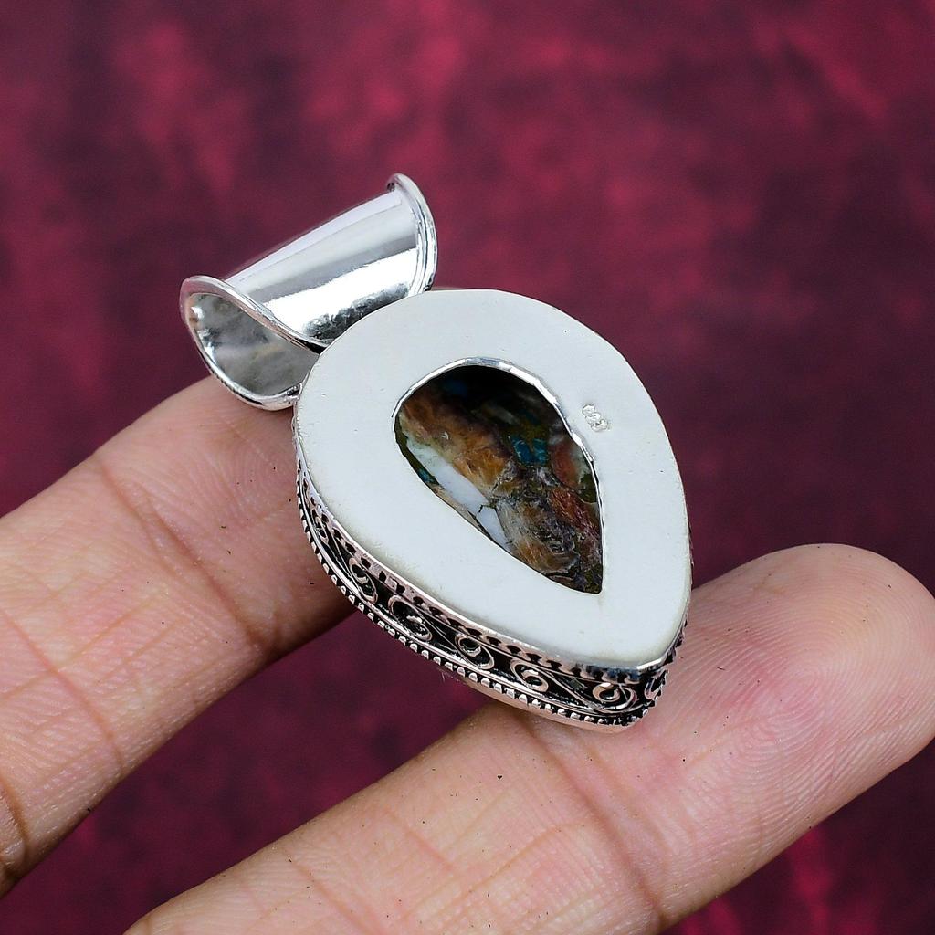 Подвеска ручной работы с оранжевым колючим устричным камнем, подвеска из стерлингового серебра 925 пробы, для Дня благодарения