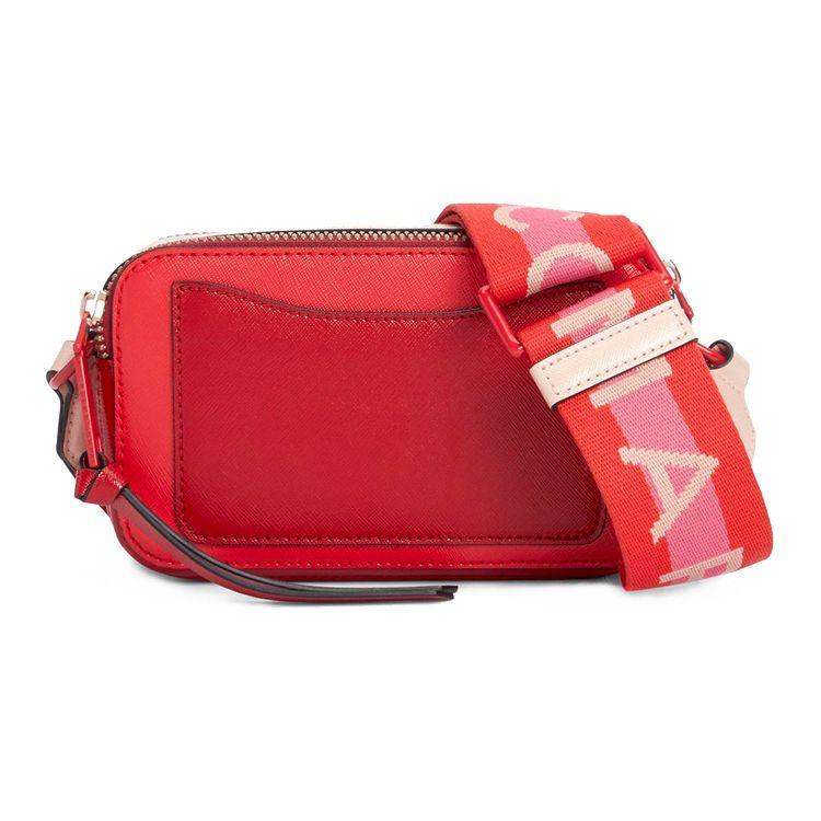 Marc Jacobs Snapshot Crosshatch Сумка через плечо на молнии Регулируемый плетеный плечевой ремень Кожаная сумка через плечо Женские сумки M0014538-937